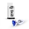 Plug-Jewellery Silver  Heart PLUG- Dark Blue